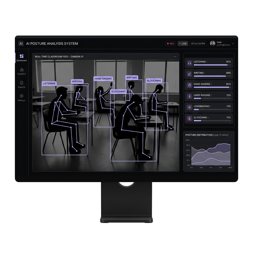 Student Posture Analysis — YOLOv8 real-time detection interface